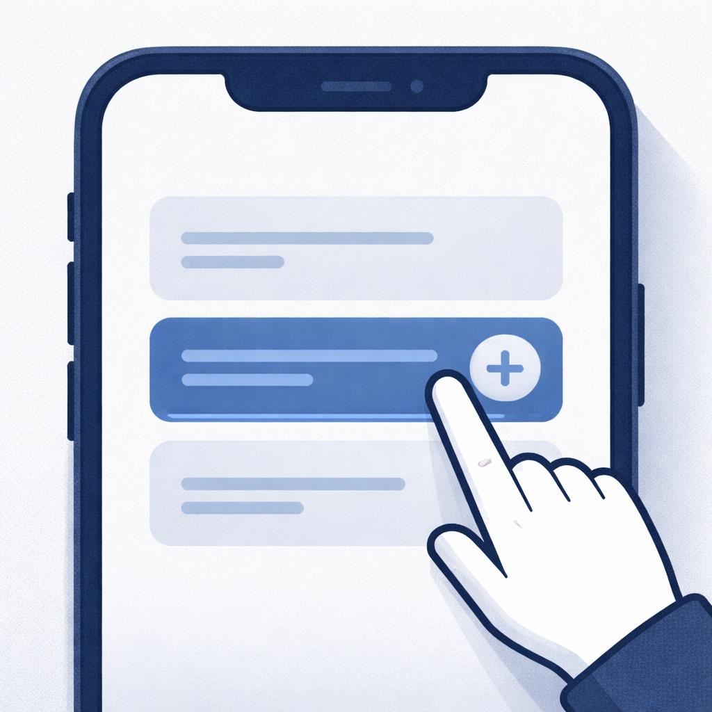Tapping an accordion panel on a mobile screen